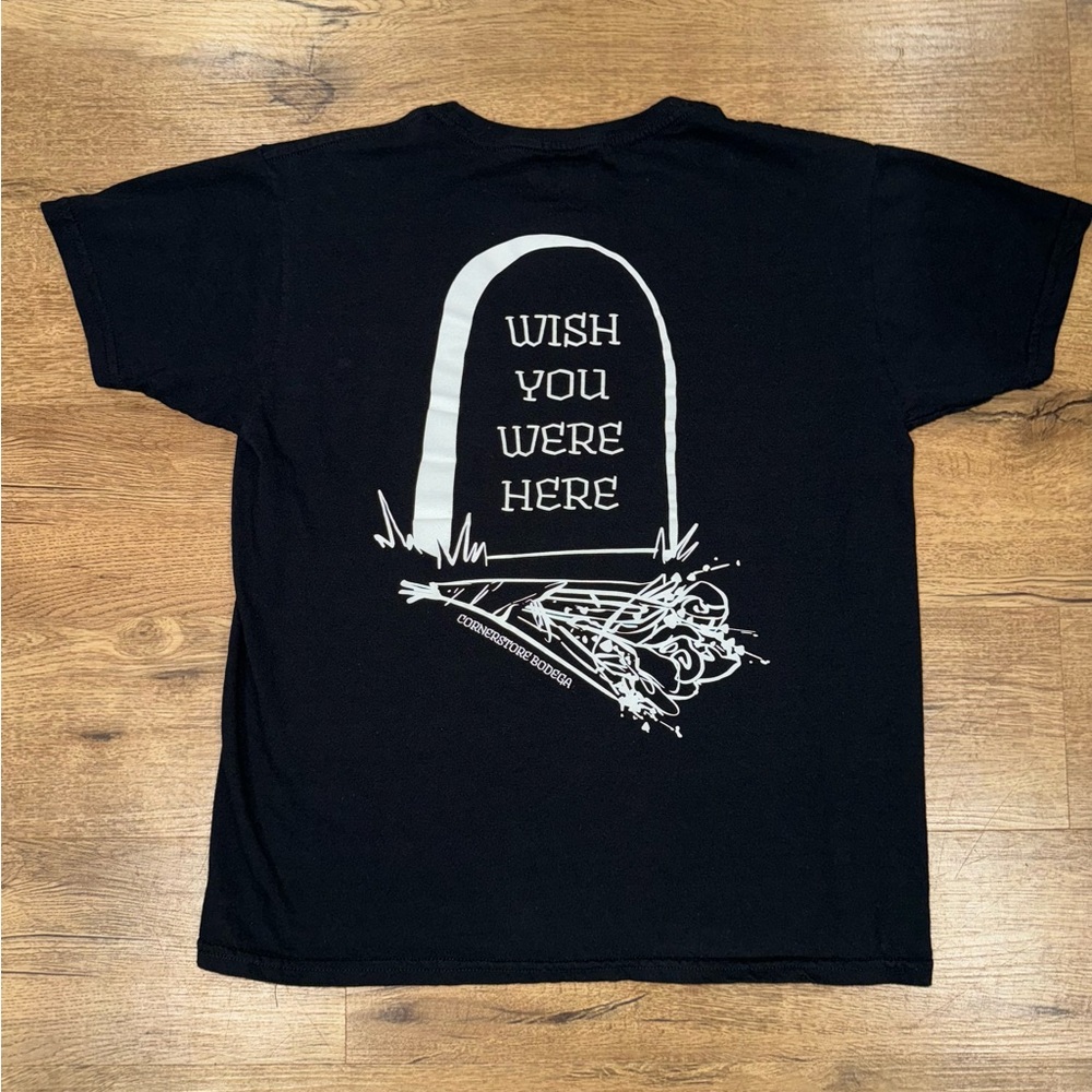 Cornerstone Bodega Wish You Were Here Black T-shirt Size: Small
